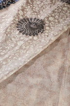 Bottle Green Tussar Silk Printed Saree