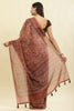 Brown Cotton Silk Printed Saree