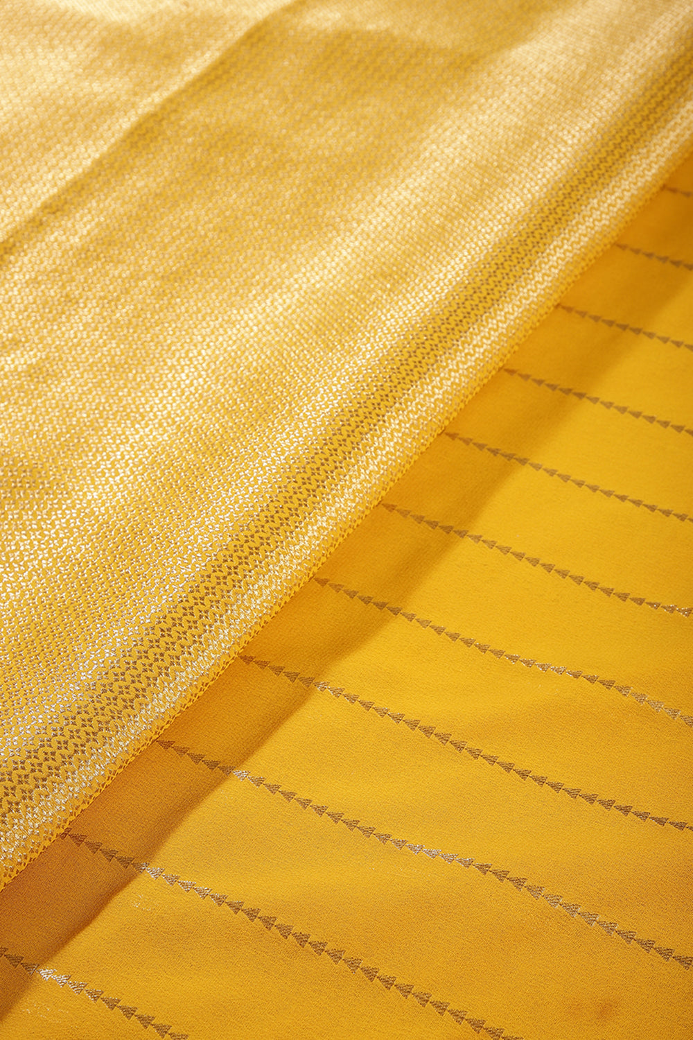 Yellow Color Georgette Saree with Zari Pinstripes