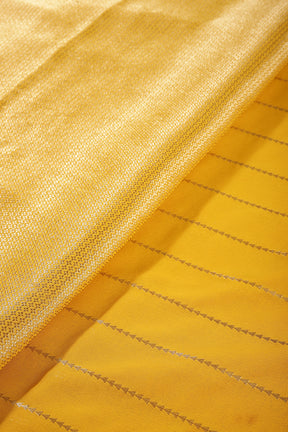 Yellow Color Georgette Saree with Zari Pinstripes