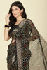Black Color Chiffon Bandhani Printed Saree