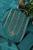 Teal Silk Zari Woven And Bandhani Printed Unstitched Suit Fabric
