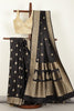 Black Color South Silk Zari Woven Saree