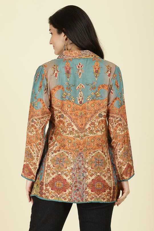 Multi-Color Muslin Printed Tunic Top