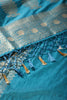 Blue Silk Floral Zaal Woven Banarasi Saree