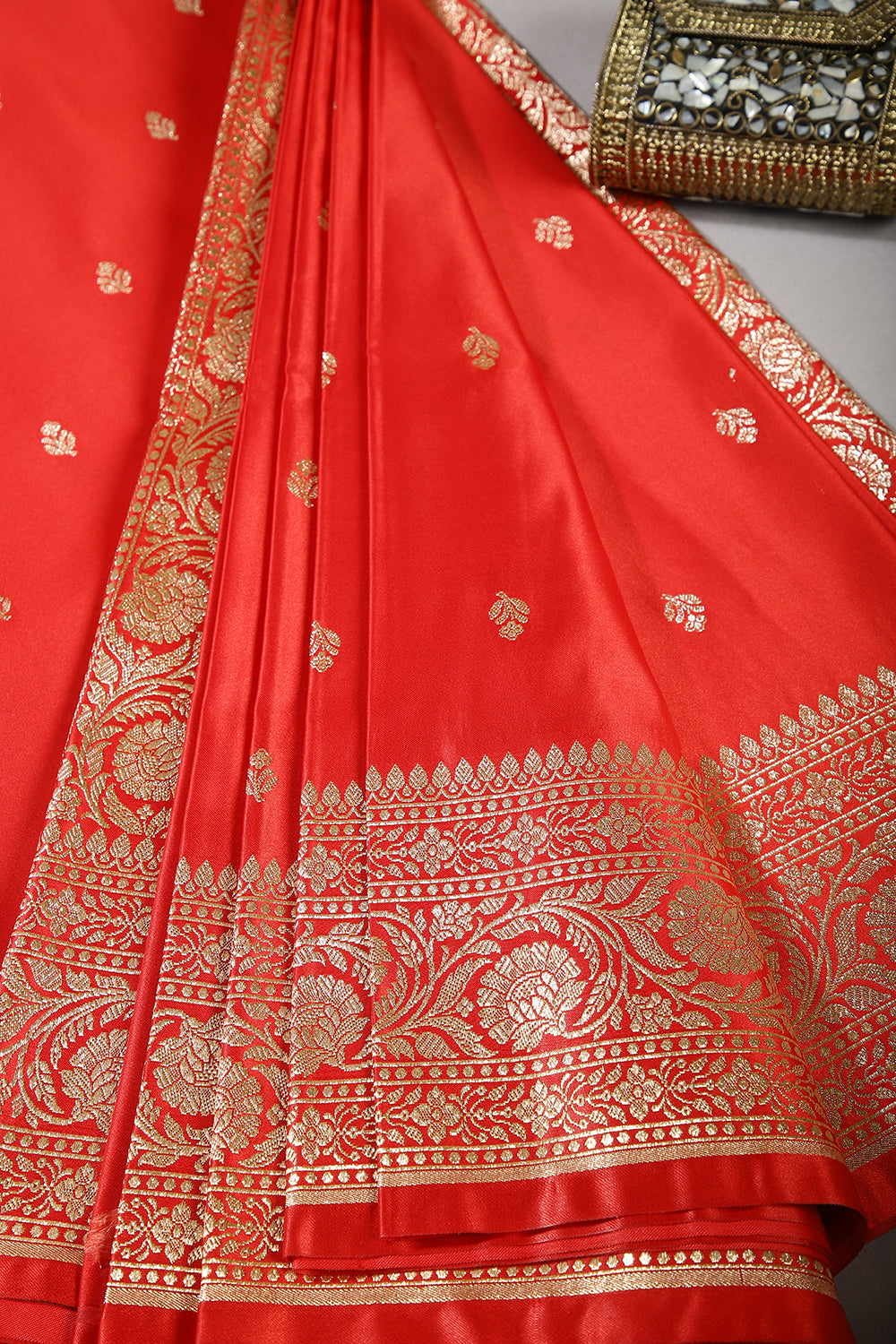 Red Color Gajji Silk Woven Saree