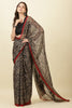Black  Chiffon Floral Printed Saree