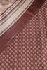 Beige & Brown Tussar Silk Printed Saree