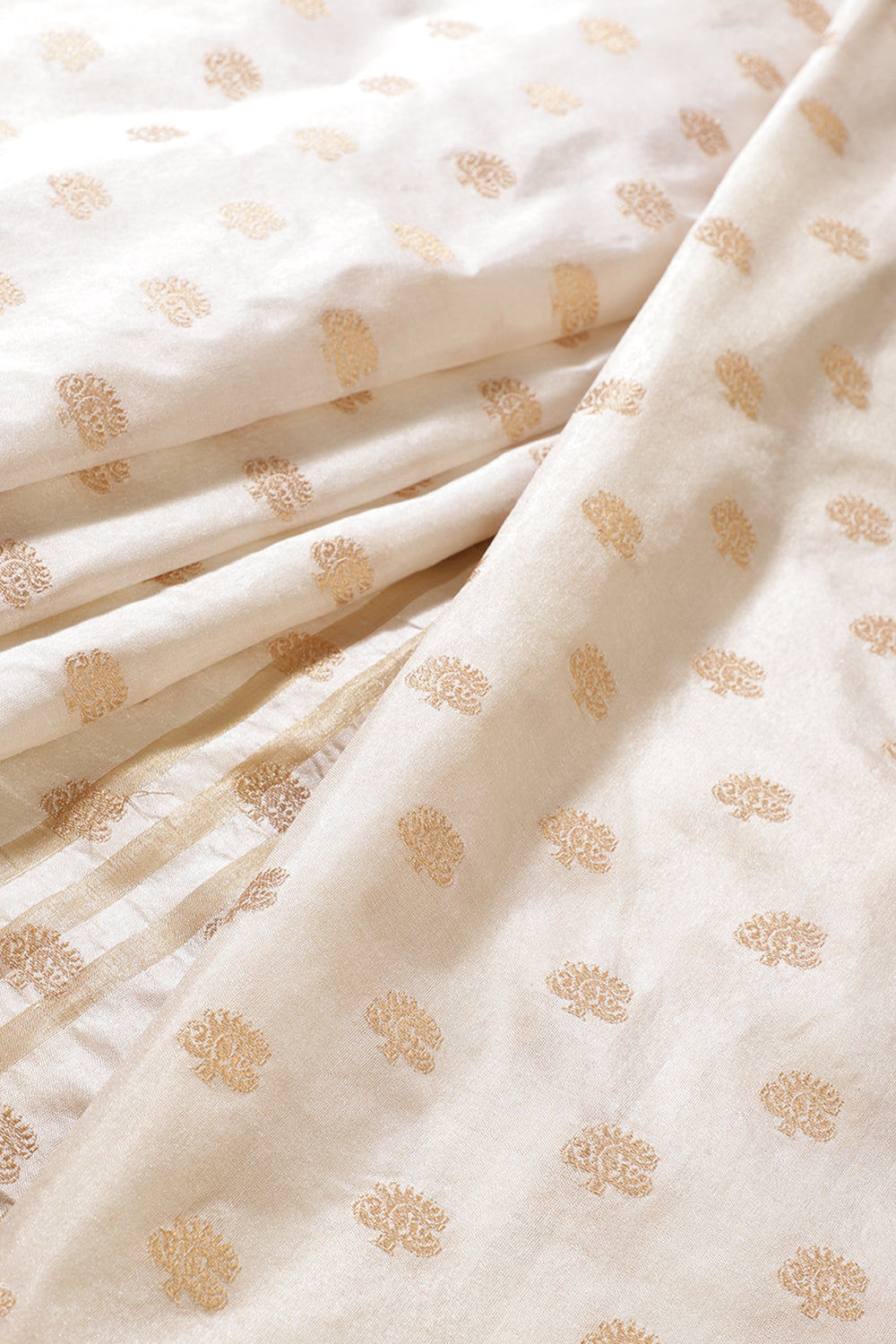 Cream Color Silk Resham & Zari Woven Saree