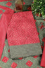 Red Spun Bandhani Printed Unstitched Suit Fabric