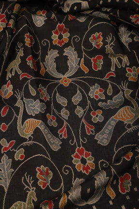 Black Kalamkari Printed Cotton Saree