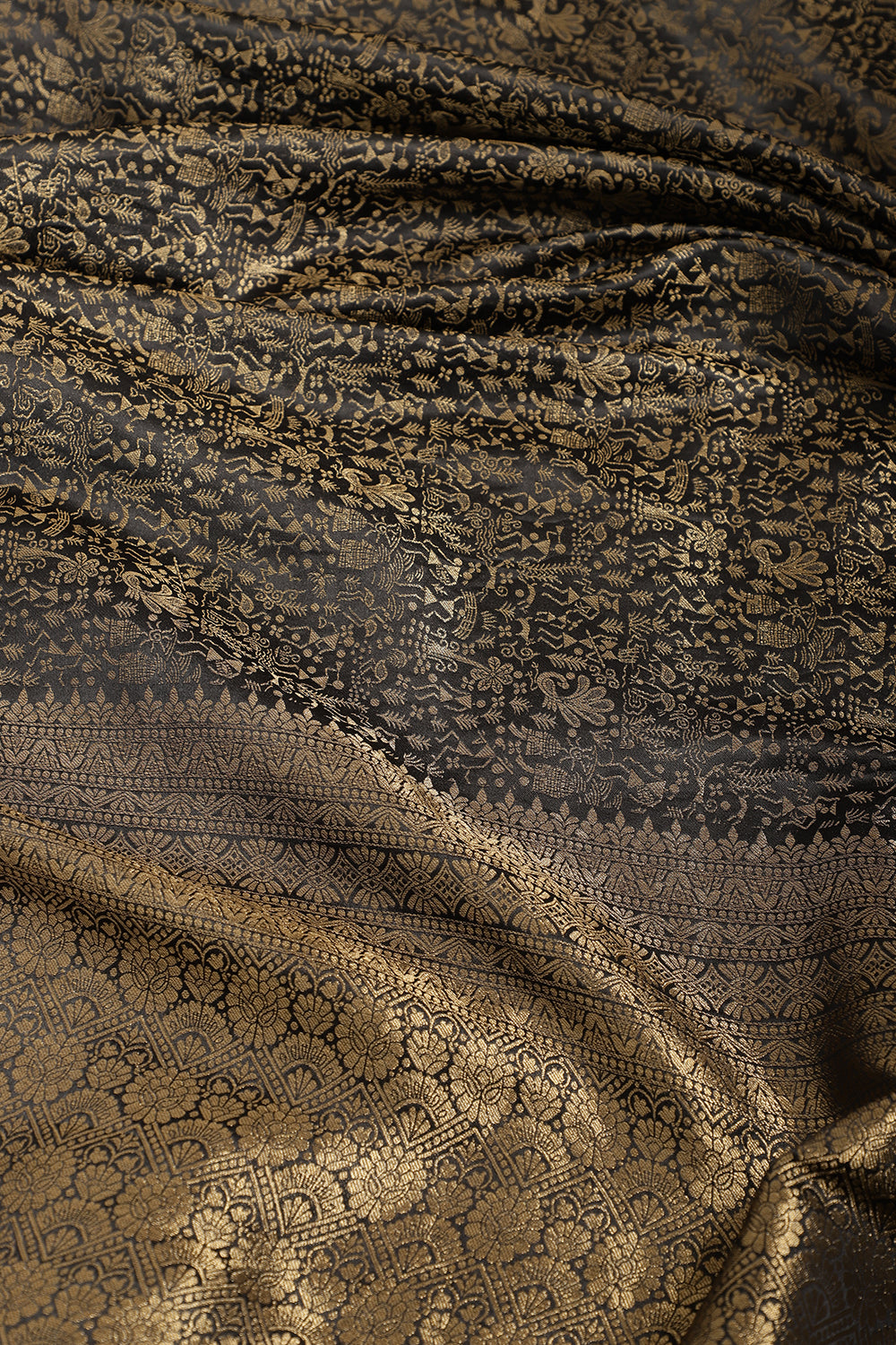 Black Zari Woven Soft Silk Saree