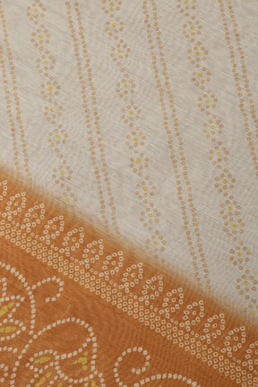 Mustard Color Cotton Bandhani printed Unstitched Suit Fabric