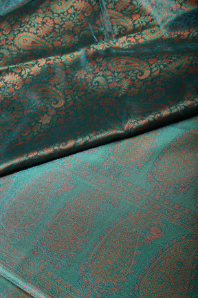 Teal Green Colour Silk Resham & Zari Woven Saree