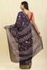 Navy Cotton Silk Printed Saree