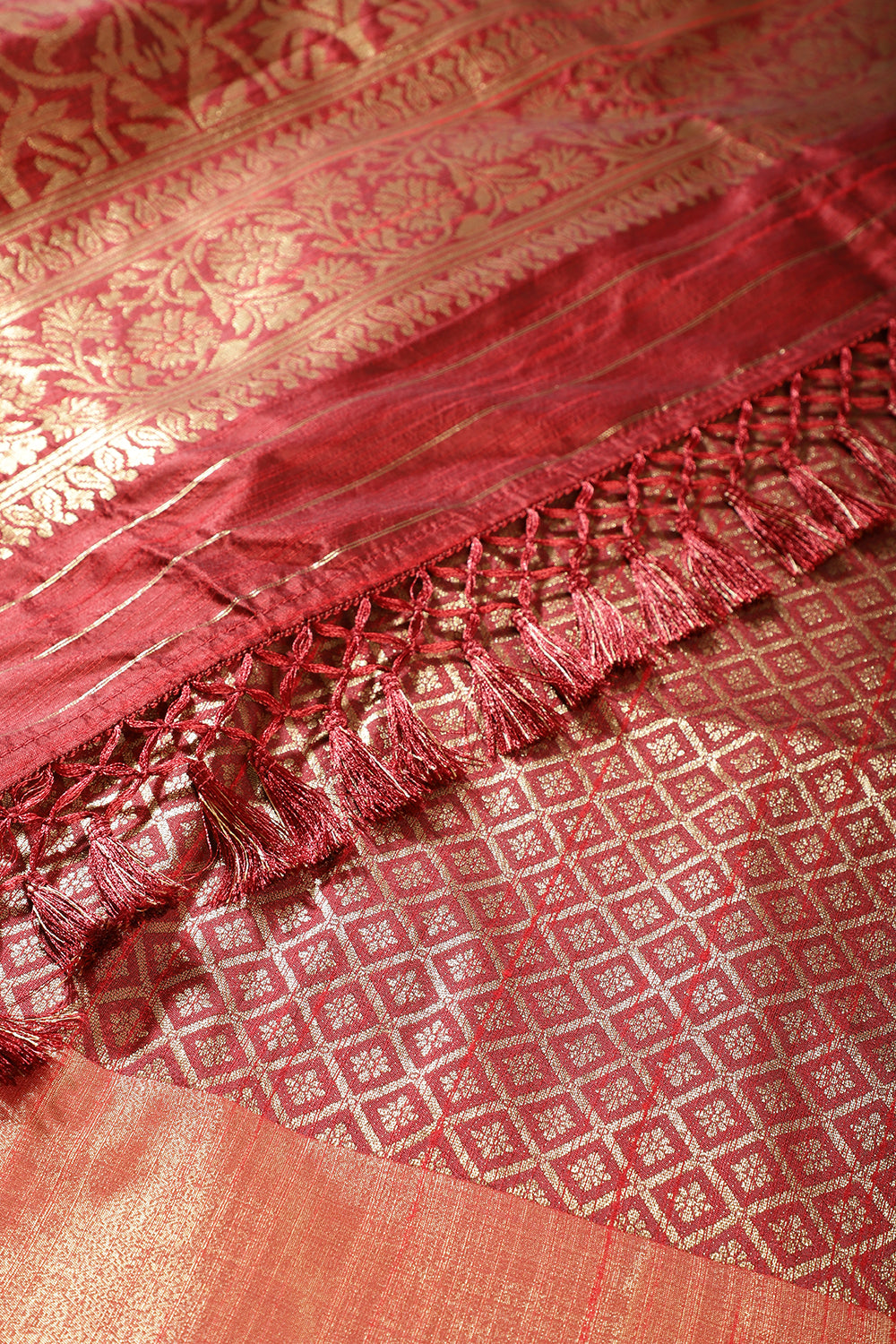 Green & Maroon Cotton Silk Zari Woven Saree