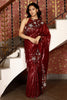 Maroon Colour Georgette Embroidered Saree