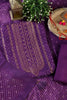 Purple Zari Woven And Bandhani Printed Silk Unstitched Suit Fabric