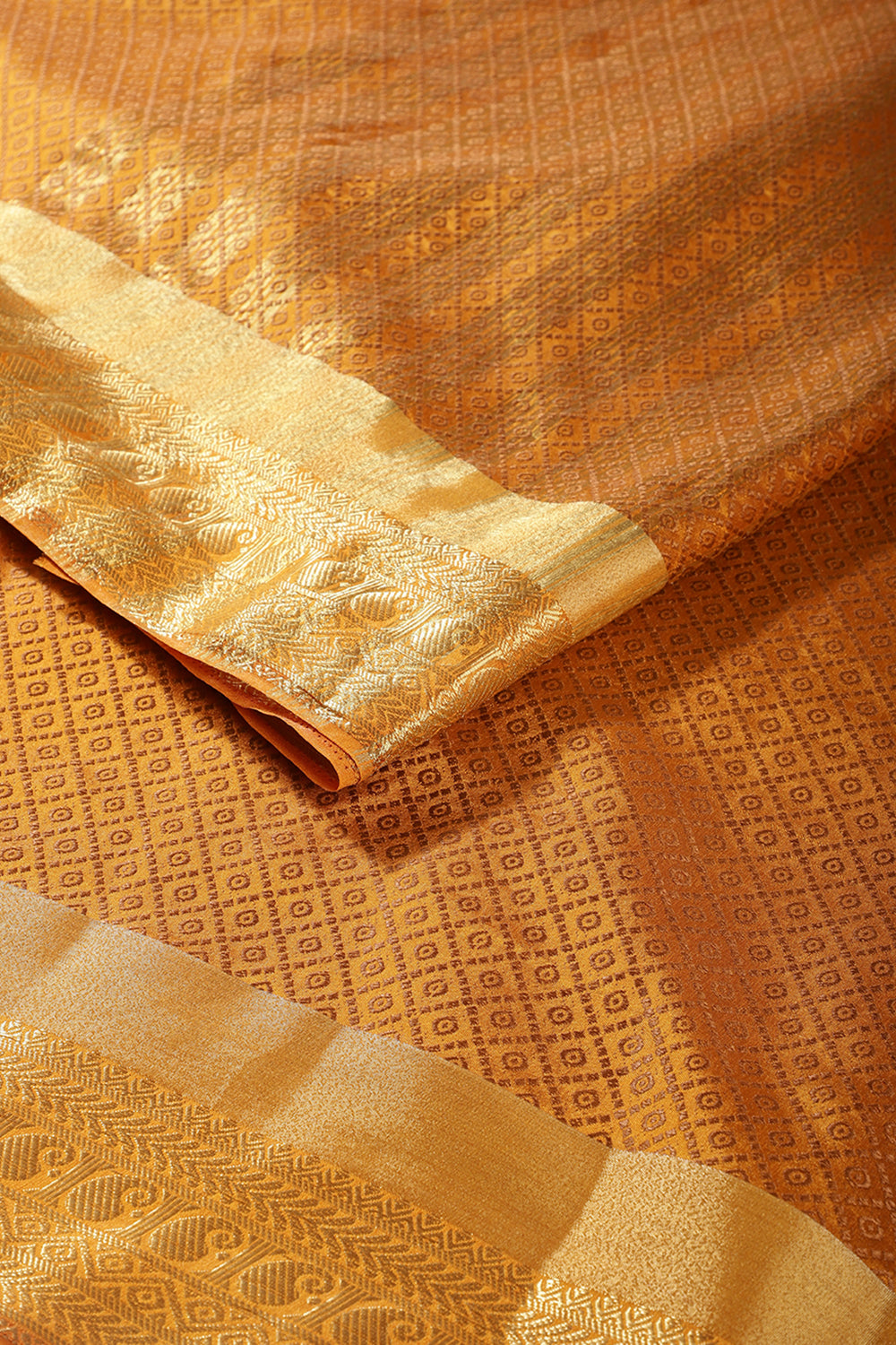 Mustard Color Zari & Resham Weaving Silk Saree