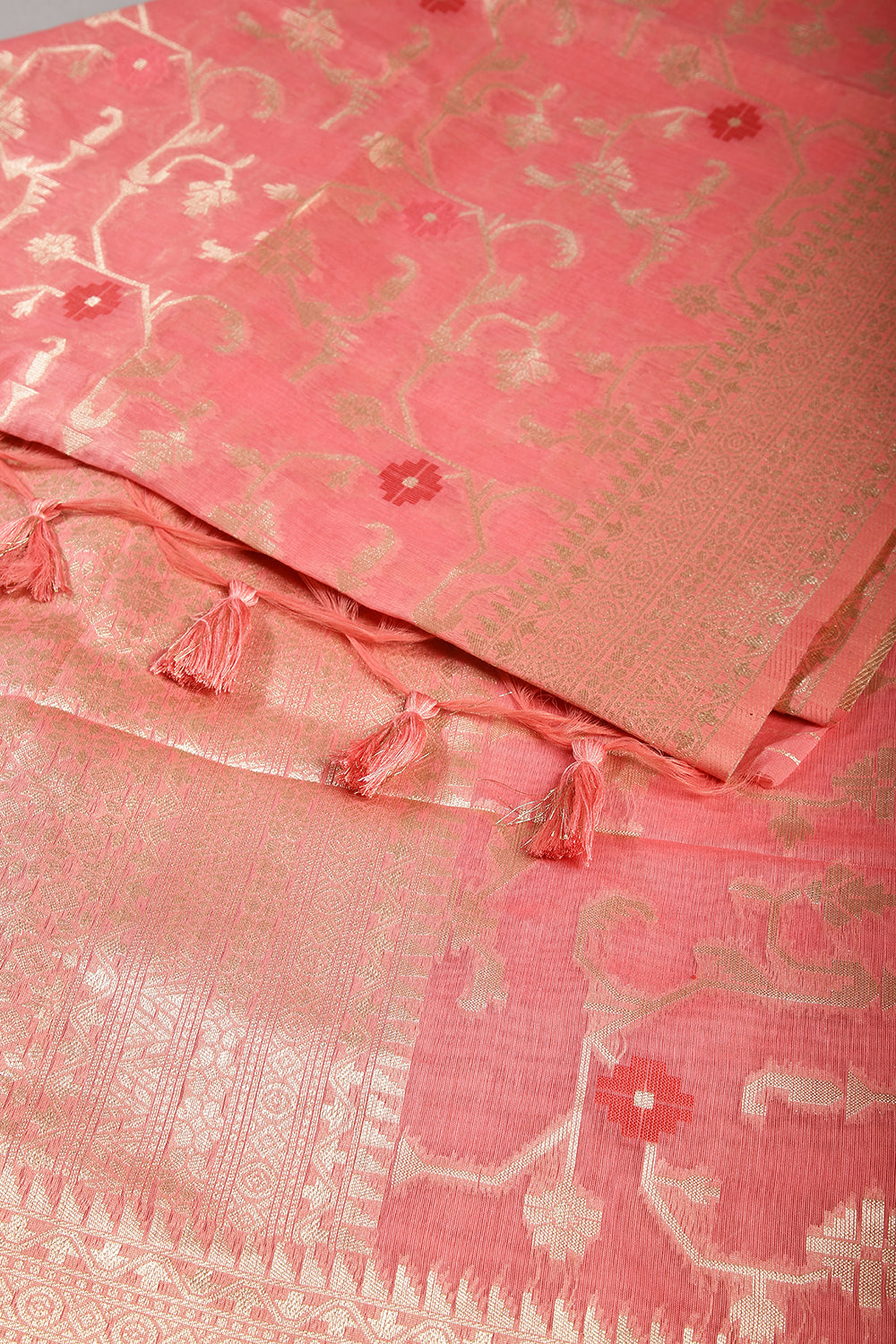 Pink Color Kota Woven Silk Saree