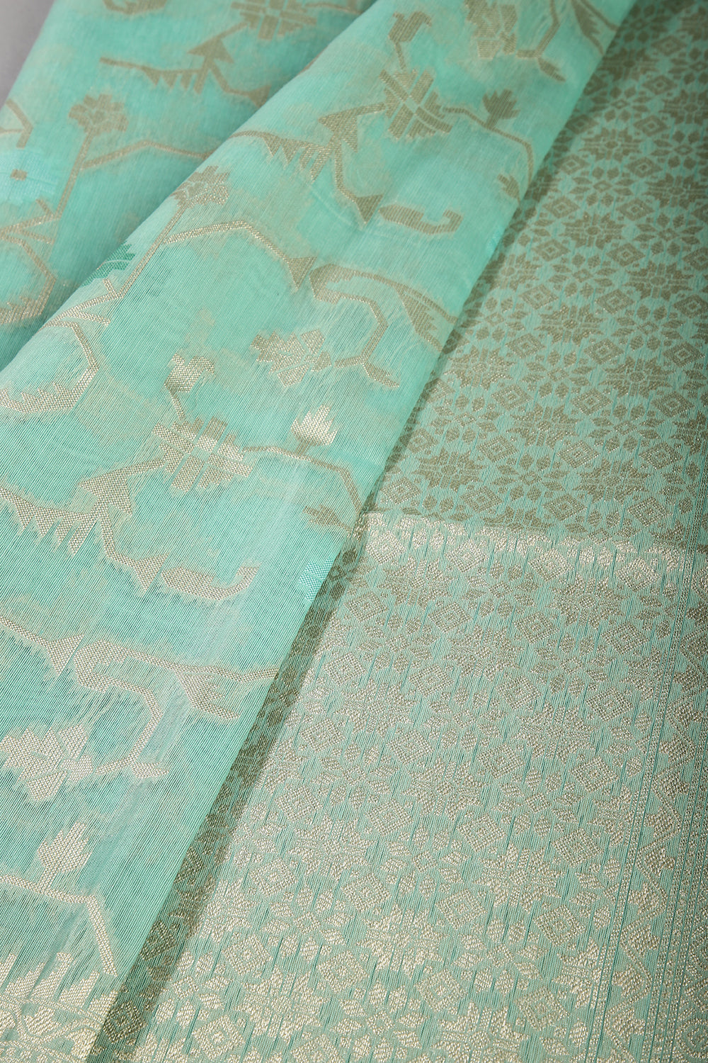 Turquoise Color Kota Woven Silk Saree
