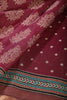 Wine Cotton Silk Printed Saree