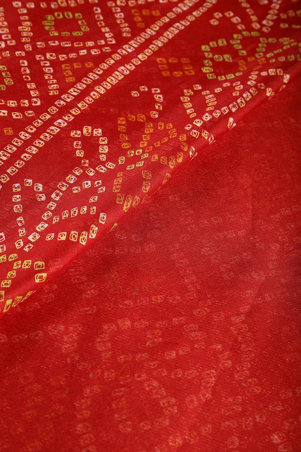 Maroon Color Chiffon Bandhani Printed Saree