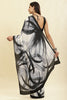 White Printed Crepe Silk Saree