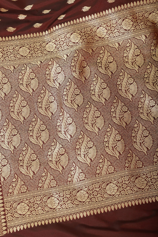 Maroon Banarasi Woven SIlk Saree