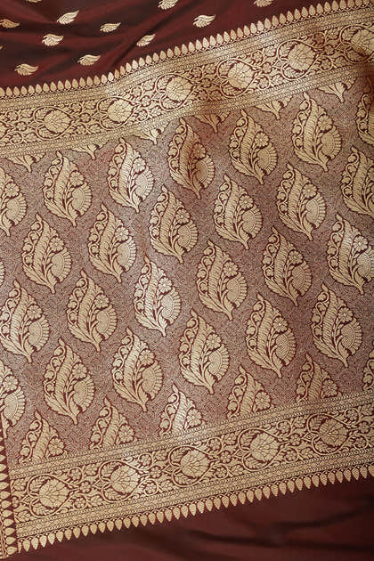 Maroon Banarasi Woven SIlk Saree