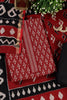 Maroon Ikkat Cotton Printed Unstitched Suit Material