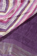 Purple Chiffon Lehariya Printed Saree