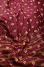 Wine Silk Zari & Resham  Woven Saree