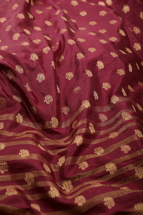 Wine Silk Zari & Resham  Woven Saree