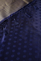 Cherry Red And Navy Floral Zari Woven Sarees