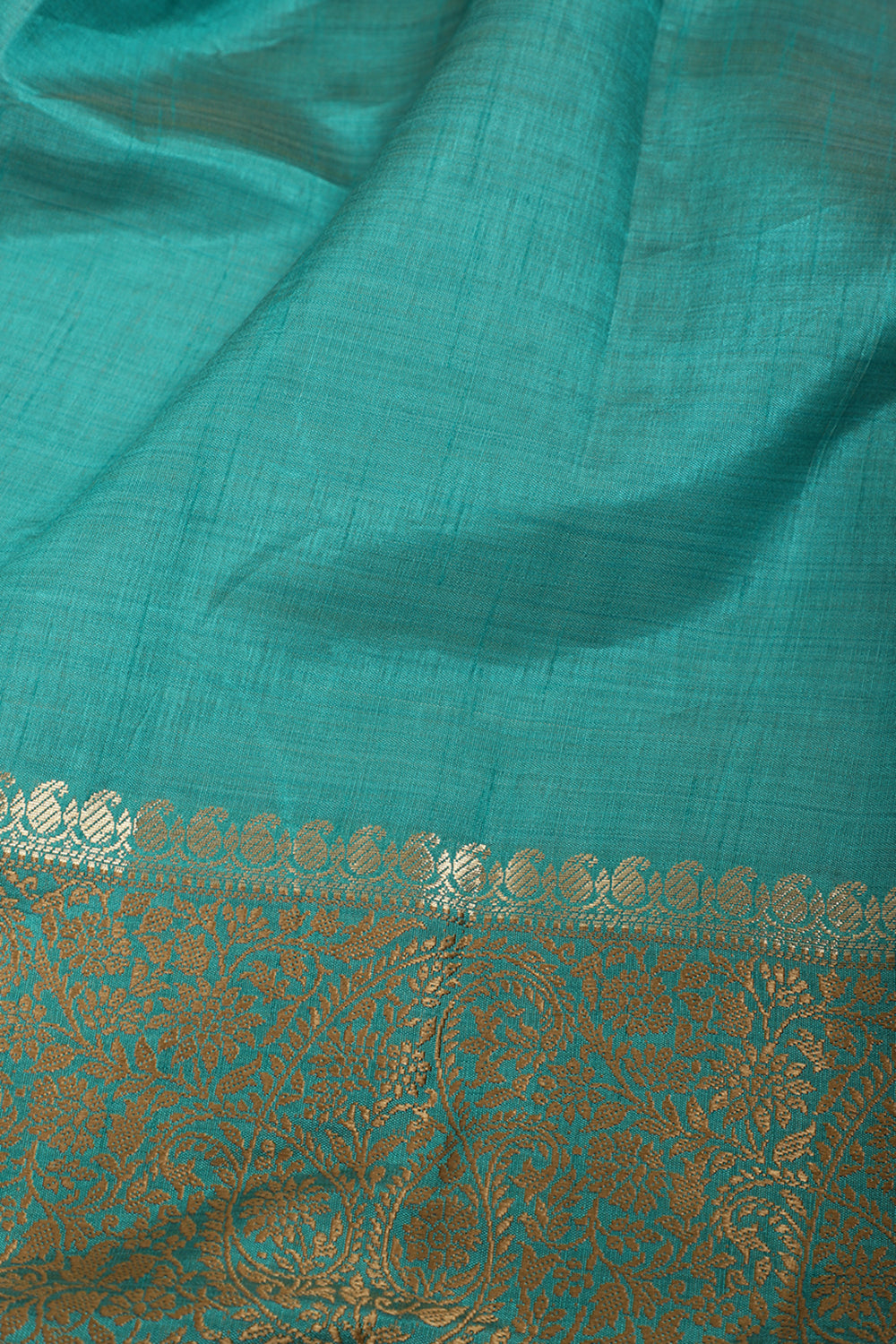 Teal Woven Cotton Silk Saree