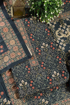 Blue Digital Printed Pashmina Unstitched Suit Fabric