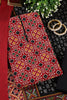 Maroon Printed Ikkat Cotton Unstitched Suit Material
