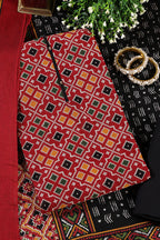 Maroon Printed Ikkat Cotton Unstitched Suit Material