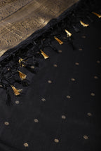 Black Silk Zari Buta Woven Saree