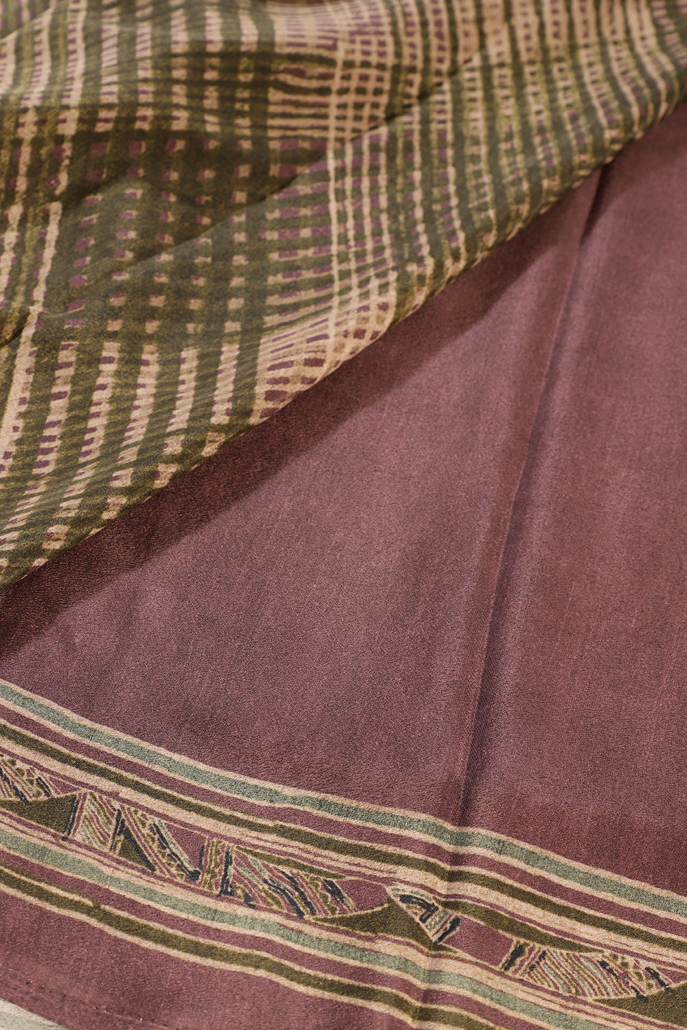 Green Crepe Printed Saree