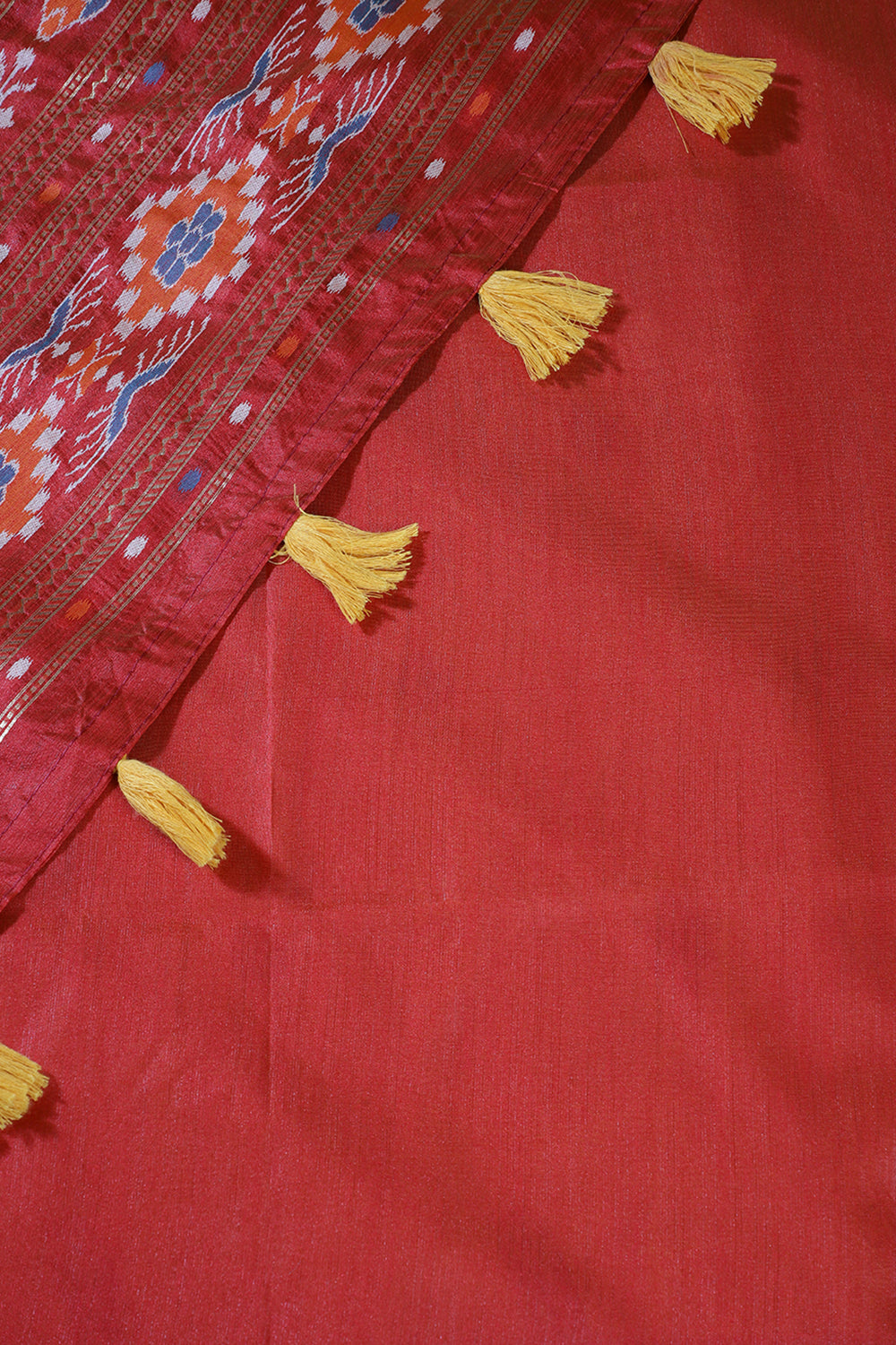 Mustard Tussar Silk Reham Woven Saree