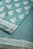 Teal Colour Cotton Printed Saree