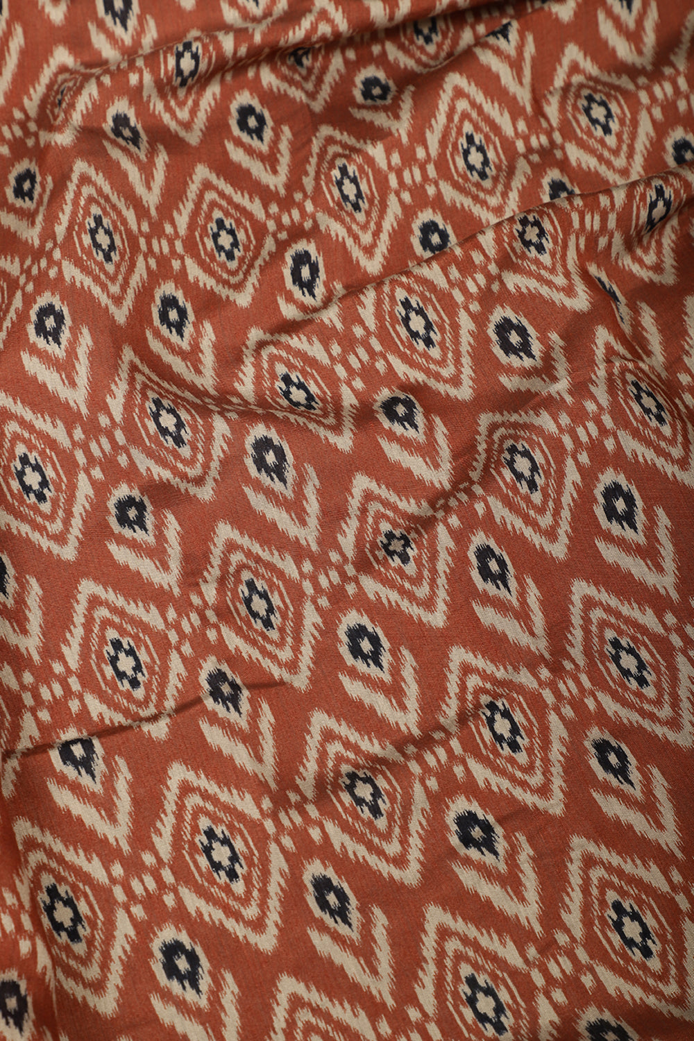 Light Brown Ikkat Printed Cotton Saree