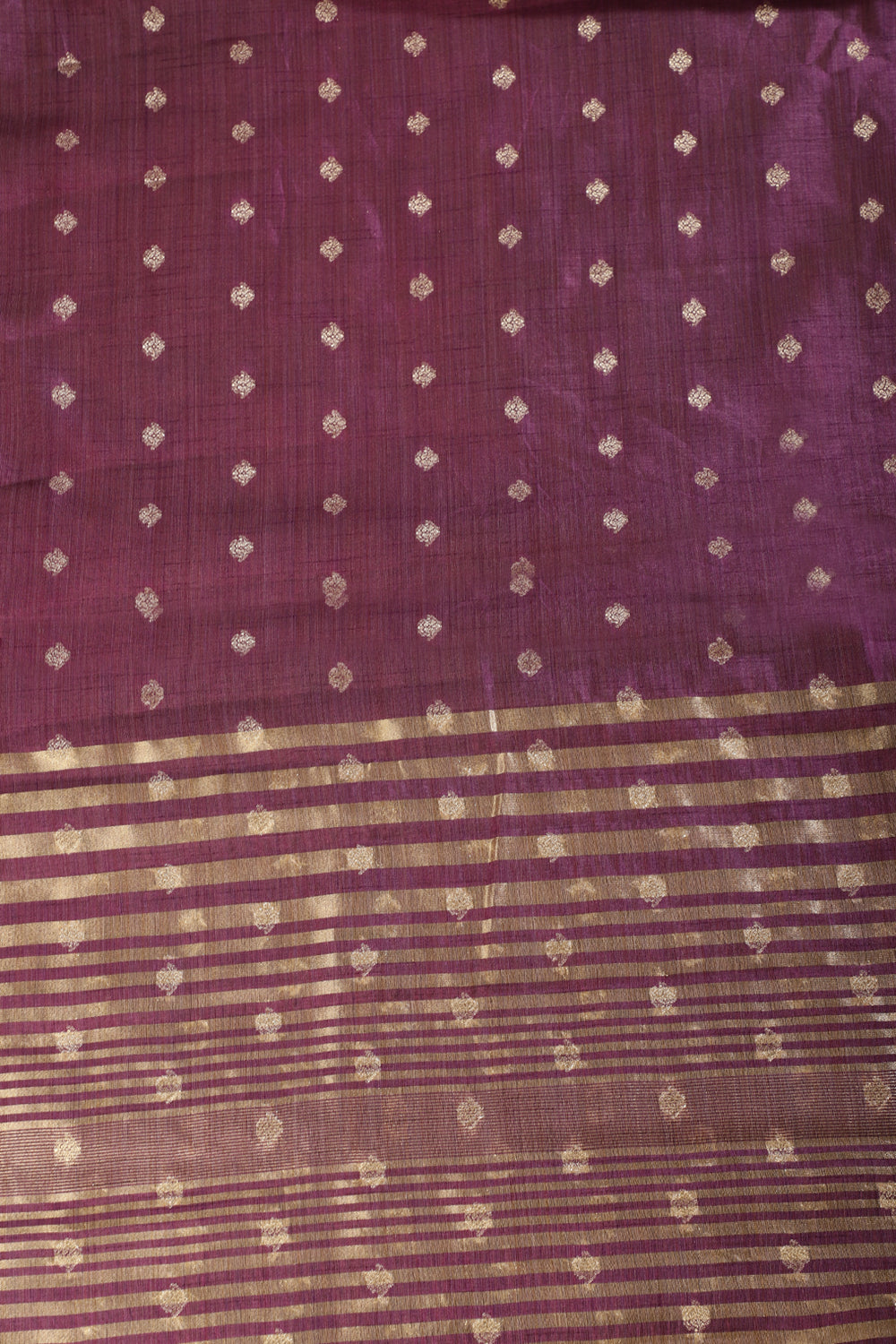 Wine Cotton Silk Zari Woven Saree