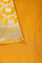 Mustard Zari Woven Banarasi Silk Saree