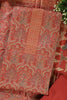 Rust Colour Pashmina Digital Printed Unstitched Suit Fabric