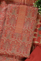 Rust Colour Pashmina Digital Printed Unstitched Suit Fabric
