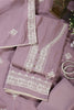 Mauve Muslin Resham Embroidered Unstitched Suit Material