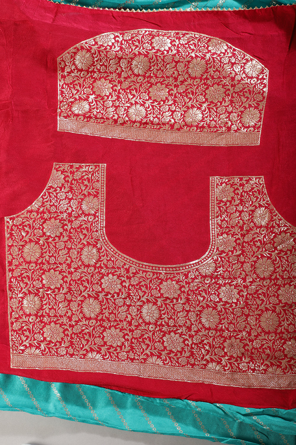 Turquoise  Modal Silk Saree with Zari Pinstripes